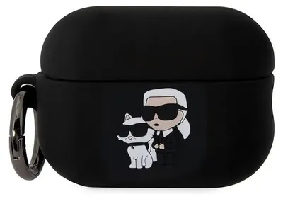 Obrázek produktu pro Karl Lagerfeld, Airpods Pro 2 NFT Silikonový kryt proti nárazům s kroužkem, černý