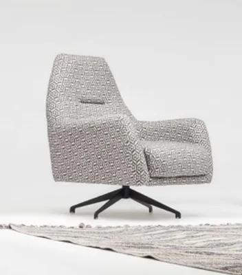 Produktbild von Sessel Wohnzimmer Ohrensessel Stoffsessel Grau Polster Einsitzer Sitz