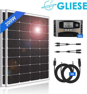 Produktbild von Solární sada 200W 12voltového solárního modulu s monokrystalickým solárním panelem pro domácí zahradní loď