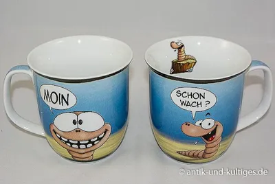 Produktbild von Lustiger Kaffeebecher Moin schon wach Tasse Hösti Becher
