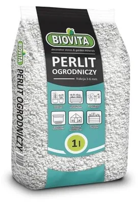 Produktbild von Biovita Perlit 1L Gartenperlit – Natürlicher Bodenverbesserer & Wasserspeicher für Pflanzen, Körnung 3-6mm, Belüftung & Drainage für Töpfe