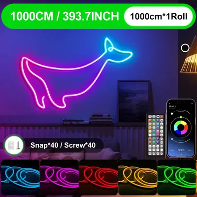 Produktbild von Flexibles LED-Neonlichtband - 10 m - RGB - App- und Fernbedienung - Musik-Synchronisation - IP65 - Für den Außenbereich