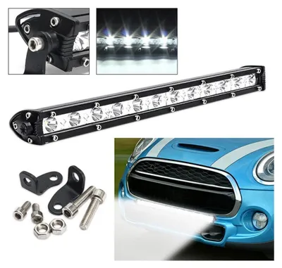 Imagen del producto de Barra LED delgada y potente de 34 cm con iluminación direccional tipo foco, 36 W, 12 LEDs, 12 V/24 V, ideal para vehículos todoterreno, jeeps, 4x4, vehículos off-road y camiones