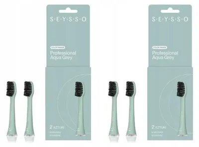 Produktbild von SEYSSO Basic Color Zahnbürstenköpfe Aqua Grey (4 Stück)