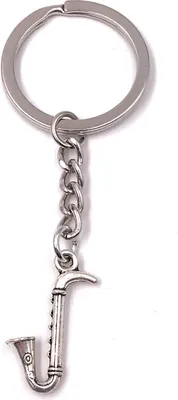Produktbild von Onwomania Schlüsselanhänger Saxofon Posaune Metall Anhänger Charm