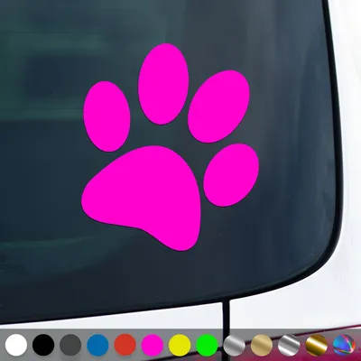 Produktbild von PantherPixel Hundepfoten Aufkleber Katzen Tiere Welpen Tatzen Sticker Auto Geschenkidee Farbe Neon-Pink