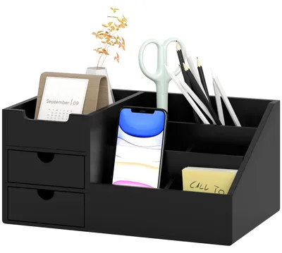 Produktbild von HOMCOM Schreibtischorganizer Aufbewahrungsbox Büro Box Organisation 2 Schubladen