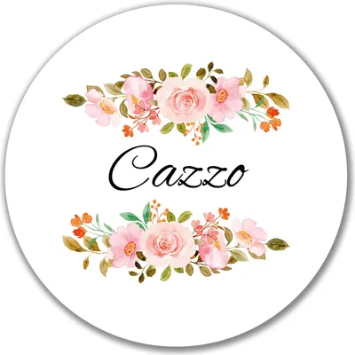 Produktbild von Huuraa Aufkleber Cazzo italienisch Blumen 10cm rund Sticker Geschenkidee