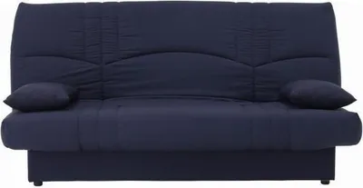 Image de Canapé Convertible Clic Clac, 3 Places, Tissu Bleu Foncé, L 190 x P 92 cm, Style Contemporain, Avec 2 Coussins