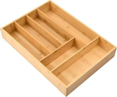 Produktbild von Famanu Besteckorganizer 43x30x6 cm - 6 Fächer aus Bambus