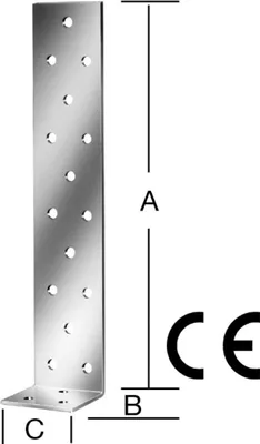 Immagine prodotto di Ancoraggio per calcestruzzo VORMANN (200 x 40 mm spessore 2 mm / acciaio zincato sendzimir / contenuto: 25 pezzi) - 071091000