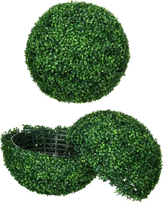 Zdjęcie produktu dla Zestaw 2 sztucznych kulek z bukszpanu 50 cm Sztuczne rośliny, Plastikowe sztuczne rośliny Kula z bukszpanu, Sztuczna roślina do salonu Sypialnia Biuro Ogród Nowoczesna dekoracja Prezent