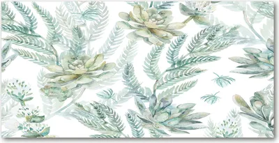 Produktbild von Tulup® Glas-Bild - 100x50 -Wandkunst - Wandbild hinter gehärtetem Sicherheitsglas  - Blumen & Pflanzen - Blumen Blätter - Grün