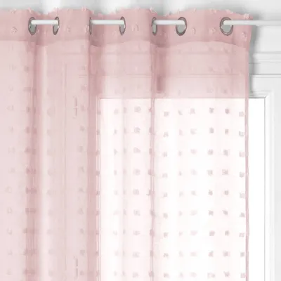 Image de Ready rideau sur roulettes avec motif jacquard, rideau de fenêtre rose élégant