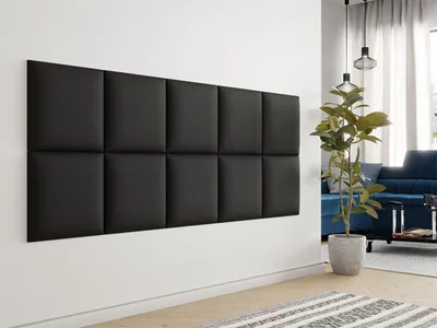 Image de Panneau mural capitonné 42x42 PAG – éco-cuir noir