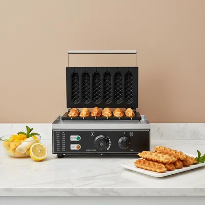 Zdjęcie produktu dla Maszyna do hot dogów, opiekacz do gofrów, powłoka nieprzywierająca, 1500W, automat do gofrów, urządzenie do przygotowywania gofrów, 220V, urządzenie do gofrów, obrotowy o 180°