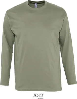 Image de SOLs 11420 | T-shirt Monarch à manches longues pour hommes - Couleur : Kaki - Taille : XL