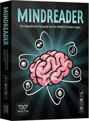 Produktbild von Mindreader Kartenspiel – Interaktives Kommunikationsspiel für Partys – über 360 Fragen, Comic-Regeln