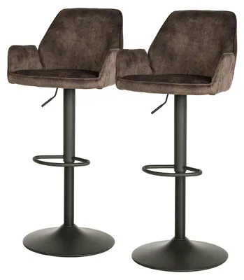 Produktbild von home24 Barstuhl - 2er-Set - Samt / Eisen