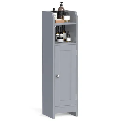 Produktbild von VASAGLE Badezimmerschrank klein, Badschrank schmal, stehend, mit Tür und Regal, kleiner Schrank, Toilettenschrank, verstellbare Ablagen