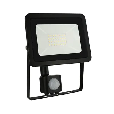 Produktbild von Spectrum LED Fluter Noctis Lux Schwarz IP44 30W 2600lm Warmweiß 3000K mit Bewegungsmelder