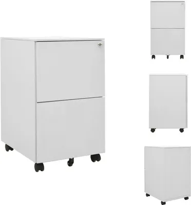 Zdjęcie produktu dla vidaXL Szafka na dokumenty na kółkach jasnoszara 39x45x67 cm stal - Szafki na dokumenty