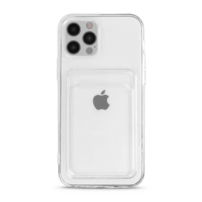 Image de Coque Smartphonica pour iPhone 15
  Pro avec porte-cartes - Coque arrière TPU avec porte-cartes - Transparente