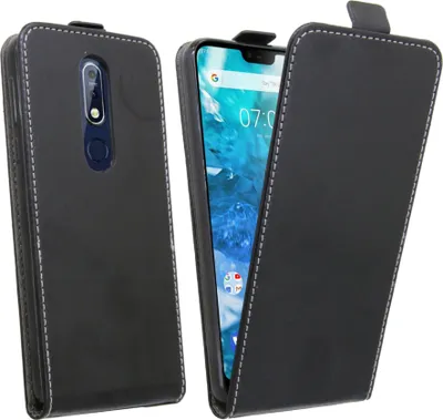Zdjęcie produktu dla Nokia 7.1 2018 Etui Flip Case Rozkładany pokrowiec ochronny na smartfon w kolorze czarnym