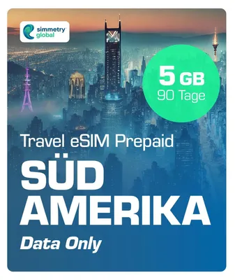 Produktbild von Simmetry Travel eSIM Südamerika Prepaid Simkarte 4G/5G
