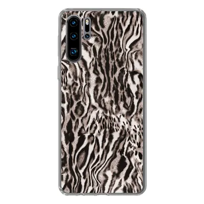 Produktbild von MuchoWow® Handyhülle Schutzhülle Hülle für Huawei P30 Pro Pantherdruck - Formen - Schwarz - Braun Silikon Softcase Handy Hülle - Schutzdeckel