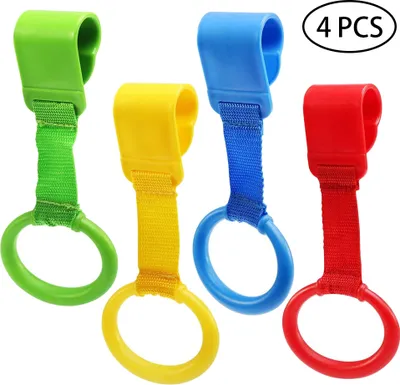 Obrázek produktu pro 4PCS Kroužky pro dětské postýlky a ohrádky Balanční tréninkové kroužky Tepelně odolný přenosný kroužek na vytahování stojánku pro děti