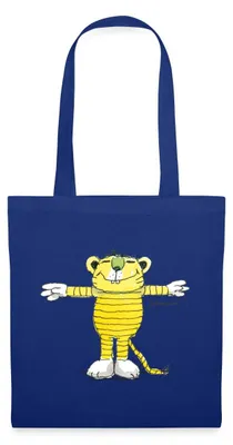 Produktbild von Spreadshirt Janosch Tiger Pose Stoffbeutel, One size, Royalblau