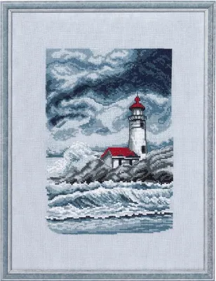 Produktbild von Permin Kreuzstich Stickpackung "Leuchtturm", Zählmuster, 26x35cm, 12-0166