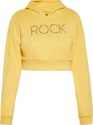 Zdjęcie produktu dla ROCKEASY damska bluza z kapturem – żółta, rozmiar S