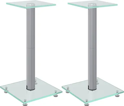 Produktbild von vidaXL Lautsprecher-Ständer 2 Stk. Silbern Hartglas 1 Säule