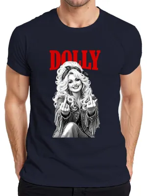 Obrázek produktu pro Tričko s potiskem "Dolly Parton", country, rockabilly, retro, pro muže, tmavě modré, velikost XL