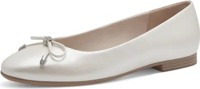 Produktbild von Tamaris Damen Ballerina Schleife Strassbesatz weiches TOUCHit Fußbett 1-22105-44, Größe:39 EU, Farbe:Weiß