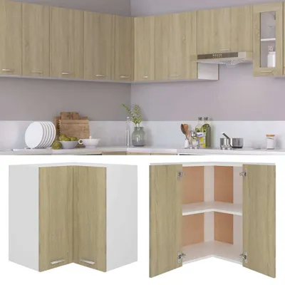 Produktbild von vidaXL Eckhängeschrank Lyon Sonoma-Eiche 57x57x60 cm Holzwerkstoff
