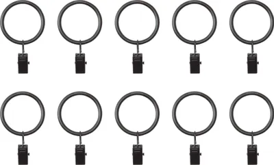 Produktbild von Natural Goods Berlin GARD RING, Gardinenringe, Garderobenringe mit stabilem Klipp für eckige und runde Stangen, 10 Stück