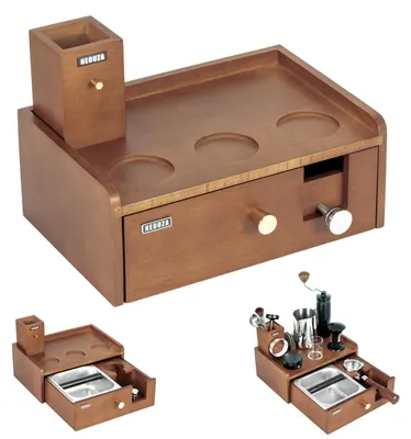 Barista-Station aus Buchenholz, für 54 mm Siebträger