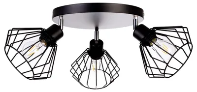 Produktbild von KAR-LIGHTING Deckenleuchte 3-flammig Schwarz, Metall für Esszimmer, Wohnzimmer, Küche – drehbar, E27-Fassung