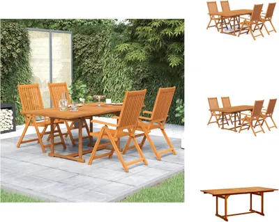 Produktbild von vidaXL 5-tlg. Garten-Essgruppe Massivholz Akazie -  Gartenmöbel-Sets