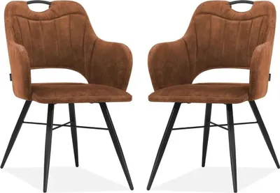 Imagen del producto de MX Sofá, silla para comedor Jewel - Color dorado cognác (juego de 2 unidades)
