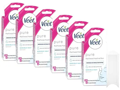 Produktbild von Veet Kaltwachsstreifen Gesicht sensible Haut 6 x 20 Stück