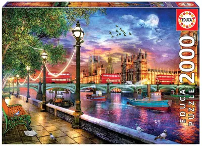 Produktbild von Educa Puzzle London Sonnenuntergang 2000 Teile Karton
