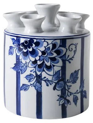 Image de Heinen Delfts Blauw – Vase à tulipes, modèle "Cilinder Fair Florals"