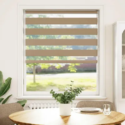 Produktbild von vidaXL Doppelrollo Sandbraun 105x100 cm Stoffbreite 100,9 cm Polyester