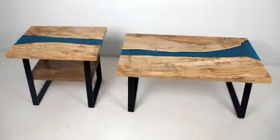 Produktbild von Maßanfertigung Tisch Epoxidharz Epoxy Resin Fluss Echtes Holz Preis 1qm Tische