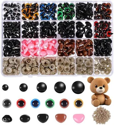 Produktbild von Tagesgut- Sicherheitsaugen 600 Stk - Kunststoff Sicherheitsaugen - Puppenaugen - Sicherheitsnähte - Füllung für Umarmungen - Verschiedene Größen 6-14 mm