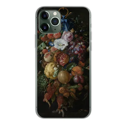 Produktbild von MuchoWow® Handyhülle Schutzhülle Hülle für iPhone 11 Pro Früchte und Blumen - Gemälde von Jan Davidsz. de Heem Silikon Softcase Handy Hülle - Handy